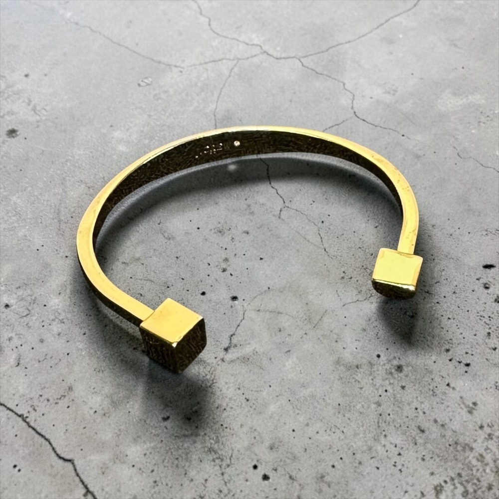 J.Crew Cube Cuff Bracelet Gold Tone Minimalist Geometric Modern